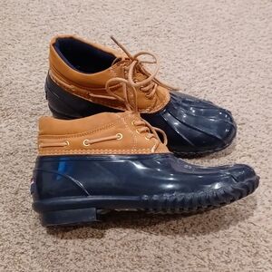 Tommy Hilfiger Women's Navy Blue Tan Ankle Duck Boots Size 6